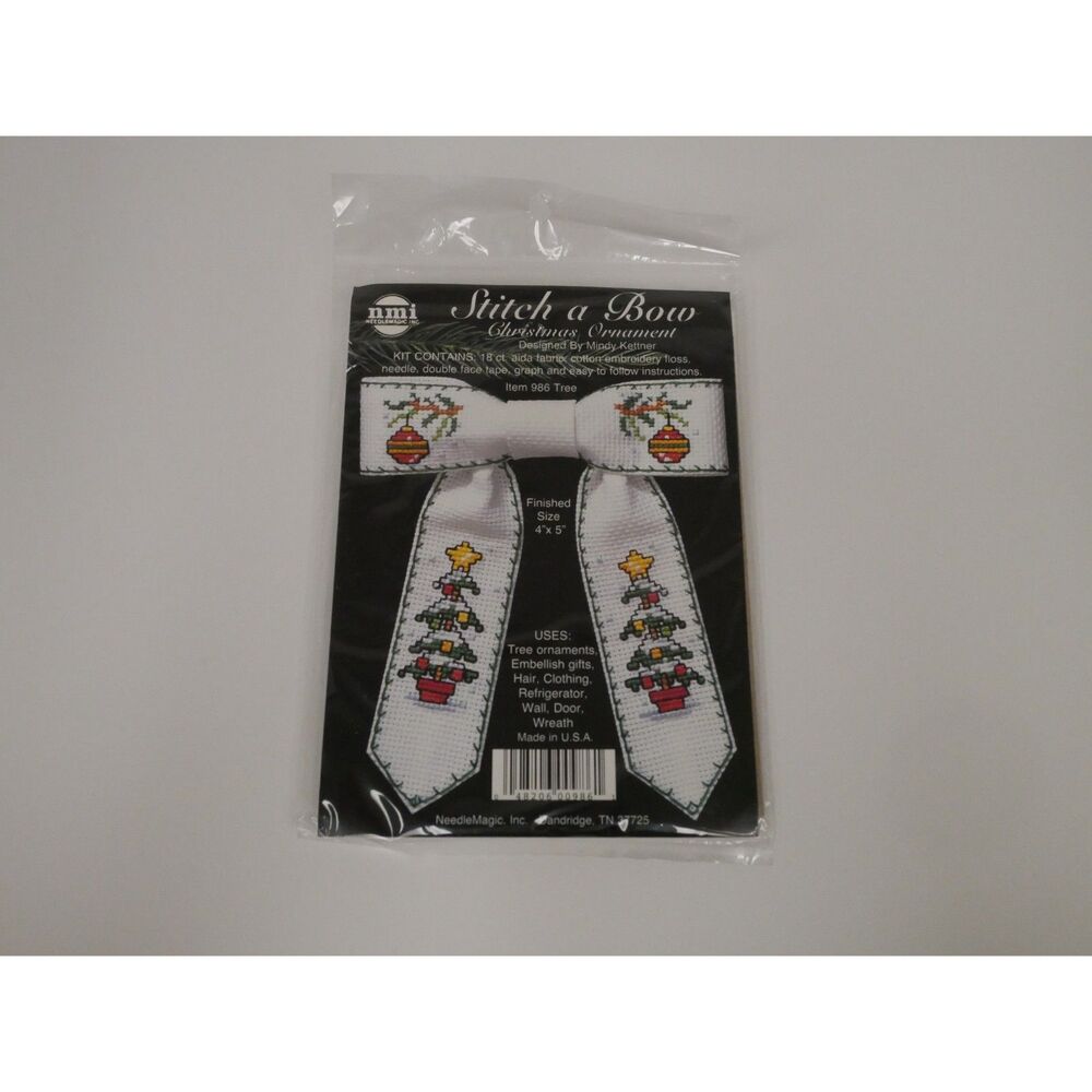 NeedleMagic Stitch a Bow Christmas Tree Cross Stitch Kit NOS Sealed USA
